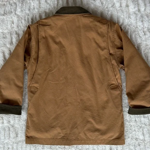 LL Bean Vintage Chore Coat Barn Jacket Tan Womens S - Picture 11 of 16